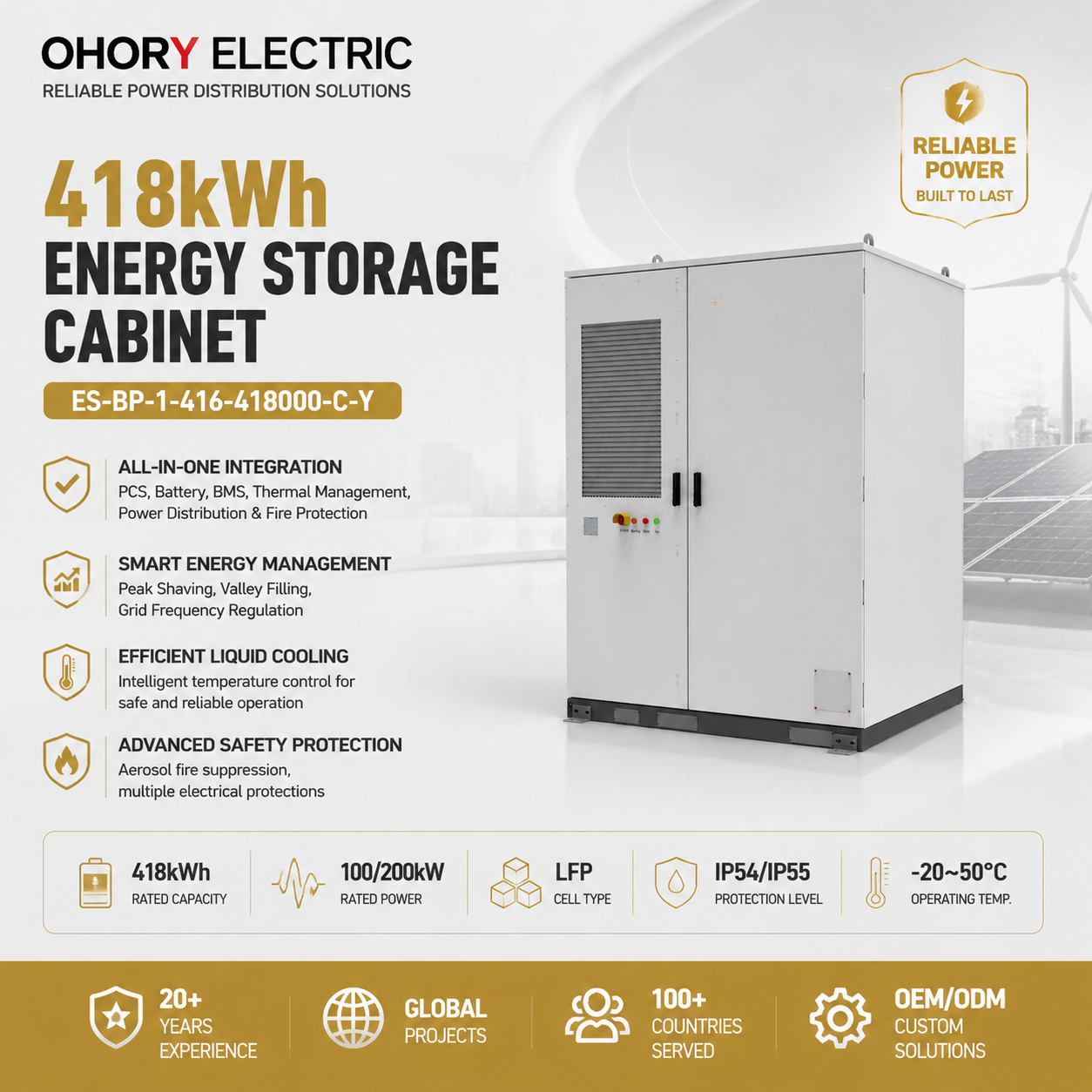 418kWh Energy Storage Cabinet ES-BP-1-416-418000-C-Y